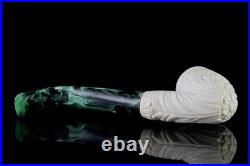 Block Meerschaum Pipe classic Turkish carving smoking tobacco with case MD-41