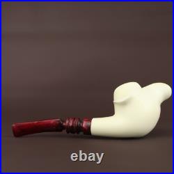 Blooming Rose Figure Smoking Pipe, block Meerschaum New Handmade Custom Case1703