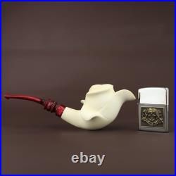 Blooming Rose Figure Smoking Pipe, block Meerschaum New Handmade Custom Case1703