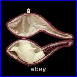 Blooming Rose Figure Smoking Pipe, block Meerschaum New Handmade Custom Case1703