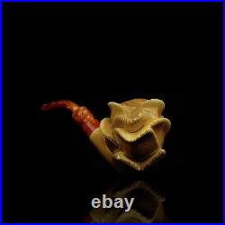 Blooming Rose Figure Smoking Pipe, block Meerschaum New Handmade Custom Case#562