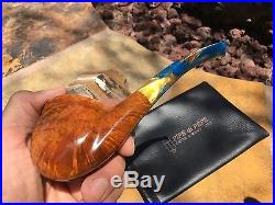 Blowfish style tobacco pipe with handmade acrylic stem