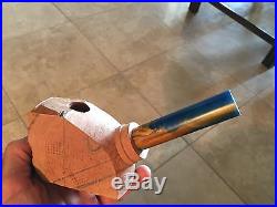 Blowfish style tobacco pipe with handmade acrylic stem