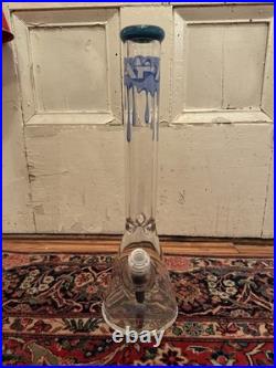 Blue Alien Flower Monkey Beaker Waterpipe Smoking Bong