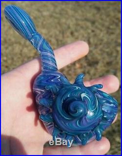 Blue Linework with Sun Glass Tobacco Pipe Sherlock