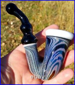 Blue StainedWood Sherlock Holmes Calabash Glass Tobacco Pipe Sherlock (See Desc)