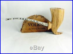 Brand new briar pipe churchwarden VOLKAN Ulivo olive wood Tobacco Pipe pfeife