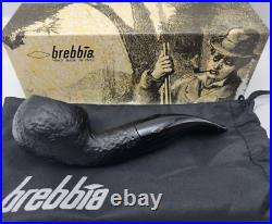 Brebbia 602 Black/Black Author Shape Tobacco Pipe UNSMOKED New Open Box