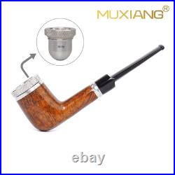 Briar Billiard Pipe 9mm Smooth Tobacco Pipe Wooden Cigar Pipe Fit 52-58 Ring