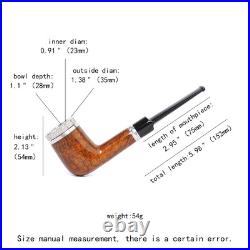Briar Billiard Pipe 9mm Smooth Tobacco Pipe Wooden Cigar Pipe Fit 52-58 Ring