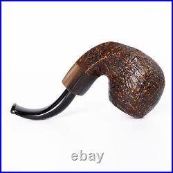 Briar Hungarian Tobacco Pipe Sandblasted Oom-Paul Pipe Bent Cumberland Stem Pipe
