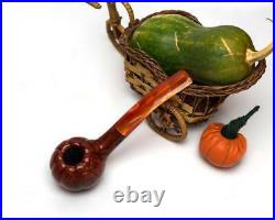 Briar Pipe Pumpkin Freehand Halloween Smoking Bowl with Orange Stem made by KAF