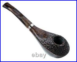 Briar Pipe Unique Freehand Rusticated Bulldog Tobacco Smoking Bowl with Filter
