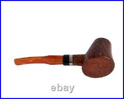 Briar Poker Pipe Smooth Conical Straight Stem Smoking Tobacco Bowl with Filter