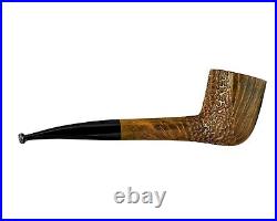 Briar Tobacco Pipe Partially Rusticated Straight Stem Smoking Bowl KAF Handmade