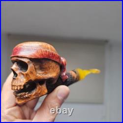 Briar Tobacco Smoking Pipe-Masterpiece by Desislav Gechev-Skull Sculptural Pipe