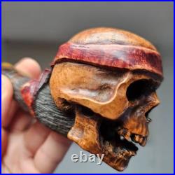 Briar Tobacco Smoking Pipe-Masterpiece by Desislav Gechev-Skull Sculptural Pipe