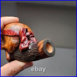 Briar Tobacco Smoking Pipe-Masterpiece by Desislav Gechev-Skull Sculptural Pipe