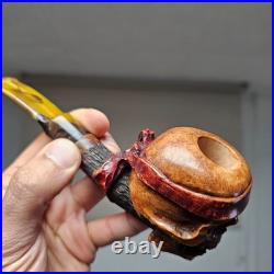 Briar Tobacco Smoking Pipe-Masterpiece by Desislav Gechev-Skull Sculptural Pipe