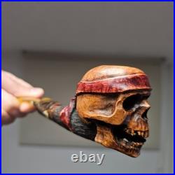 Briar Tobacco Smoking Pipe-Masterpiece by Desislav Gechev-Skull Sculptural Pipe