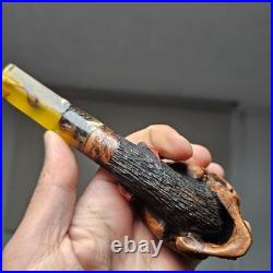 Briar Tobacco Smoking Pipe-Masterpiece by Desislav Gechev-Skull Sculptural Pipe