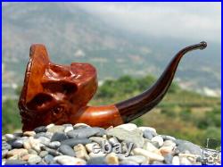 Briar Wood Portrait Tobacco Pipe Bust of Angel of Death (Hellboy) by Oguz Simsek