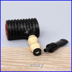 Briar Wooden Smoking Pipe Straight Acrylic Stem Poker Tobacco Pipe with 10 Tools