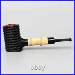 Briar Wooden Smoking Pipe Straight Acrylic Stem Poker Tobacco Pipe with 10 Tools