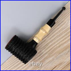 Briar Wooden Smoking Pipe Straight Acrylic Stem Poker Tobacco Pipe with 10 Tools