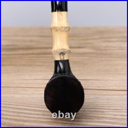 Briar Wooden Smoking Pipe Straight Acrylic Stem Poker Tobacco Pipe with 10 Tools