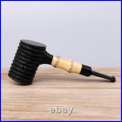 Briar Wooden Smoking Pipe Straight Acrylic Stem Poker Tobacco Pipe with 10 Tools