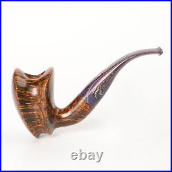 Briar Wooden Smooth Tobacco Pipe Handmade Freehand Smoking Pipe Vulcanite Stem