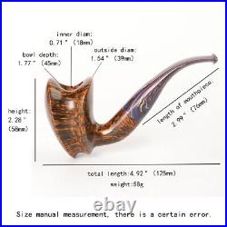 Briar Wooden Smooth Tobacco Pipe Handmade Freehand Smoking Pipe Vulcanite Stem