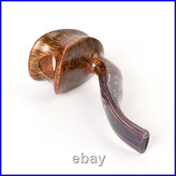 Briar Wooden Smooth Tobacco Pipe Handmade Freehand Smoking Pipe Vulcanite Stem
