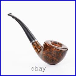 Briar Wooden Tobacco Pipe Acrylic Bent Stem Smoking Pipe With Decoration Ring