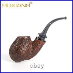 Briar Wooden Tobacco Pipes Handmand Sandblast Smoking Pipe With Cumberland Stem