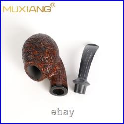 Briar Wooden Tobacco Pipes Handmand Sandblast Smoking Pipe With Cumberland Stem