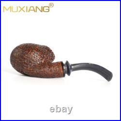 Briar Wooden Tobacco Pipes Handmand Sandblast Smoking Pipe With Cumberland Stem