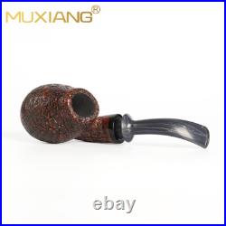 Briar Wooden Tobacco Pipes Handmand Sandblast Smoking Pipe With Cumberland Stem