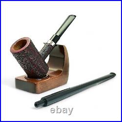 Briar freehand rusticated smoking tobacco artisan unique wooden sherlock pipe