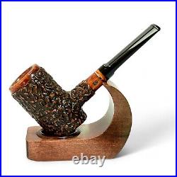 Briar freehand smoking tobacco wooden POKER artisan unique rare rusticated pipe