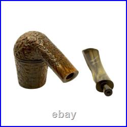 Briar pipe Classic smoking pipe Wooden tobacco pipe Rusticated Sherlock pipe
