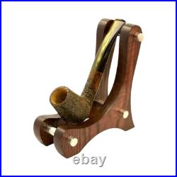Briar pipe Classic smoking pipe Wooden tobacco pipe Rusticated Sherlock pipe