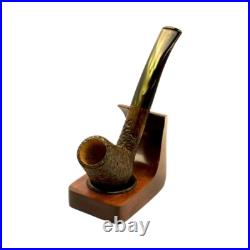 Briar pipe Classic smoking pipe Wooden tobacco pipe Rusticated Sherlock pipe