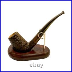 Briar pipe Classic smoking pipe Wooden tobacco pipe Rusticated Sherlock pipe