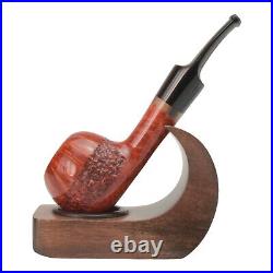 Briar pipe Freehand smoking pipe Tomato artisan shape with rusticated bowl pipe