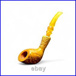 Briar pipe Smoking tobacco Freehand pipe Artisan pipe with CrAzy Bamboo shape