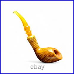 Briar pipe Smoking tobacco Freehand pipe Artisan pipe with CrAzy Bamboo shape