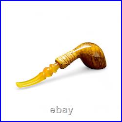 Briar pipe Smoking tobacco Freehand pipe Artisan pipe with CrAzy Bamboo shape