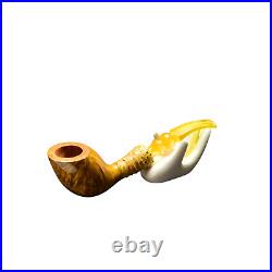 Briar pipe Smoking tobacco Freehand pipe Artisan pipe with CrAzy Bamboo shape